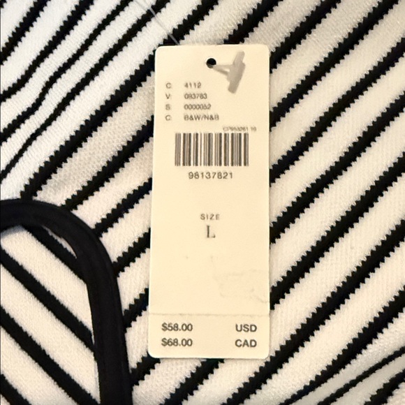 Maeve for Anthropologie Black and White Striped Women's Top - Picture 3 of 7